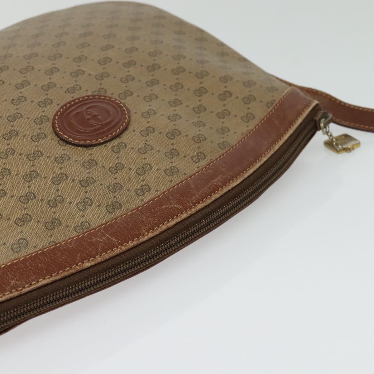 GUCCI Micro GG Supreme Shoulder Bag PVC Beige Gold 007 87 0018 Auth th6303