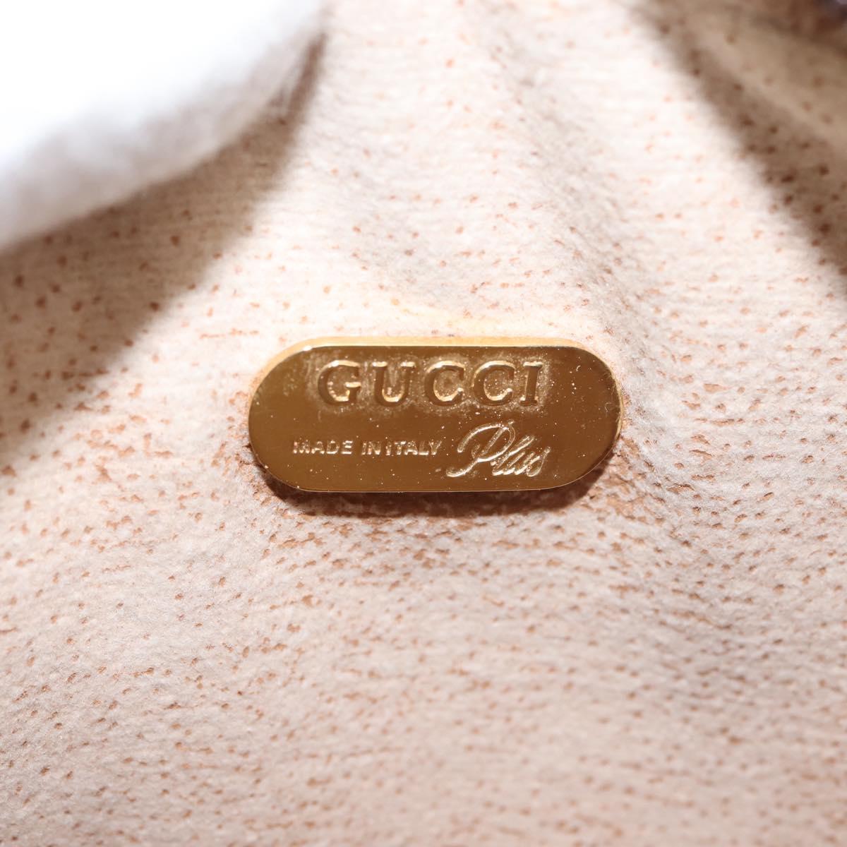 GUCCI GG Plus Supreme Shoulder Bag PVC Leather Beige Gold Auth th6320
