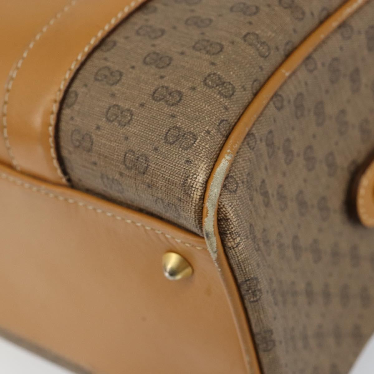 GUCCI Micro GG Supreme Hand Bag PVC Beige Gold 000 39 0158 Auth th6321