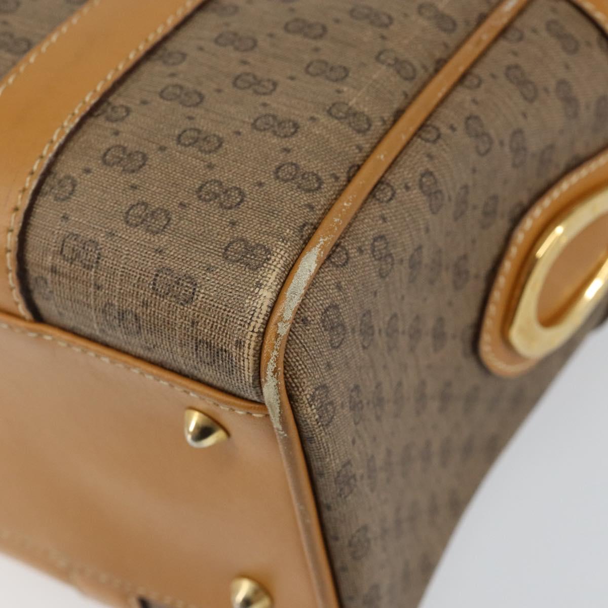 GUCCI Micro GG Supreme Hand Bag PVC Beige Gold 000 39 0158 Auth th6321