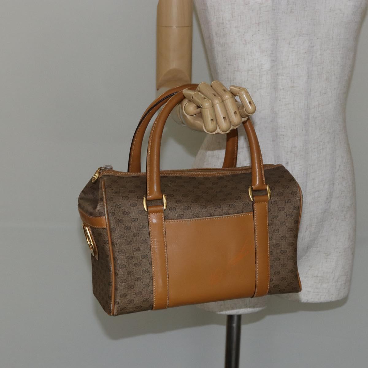 GUCCI Micro GG Supreme Hand Bag PVC Beige Gold 000 39 0158 Auth th6321