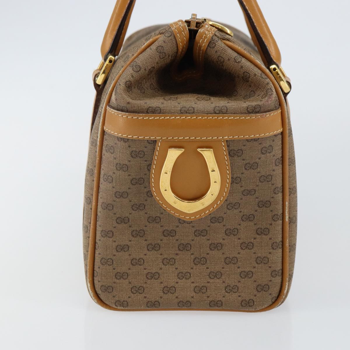 GUCCI Micro GG Supreme Hand Bag PVC Beige Gold 000 39 0158 Auth th6321