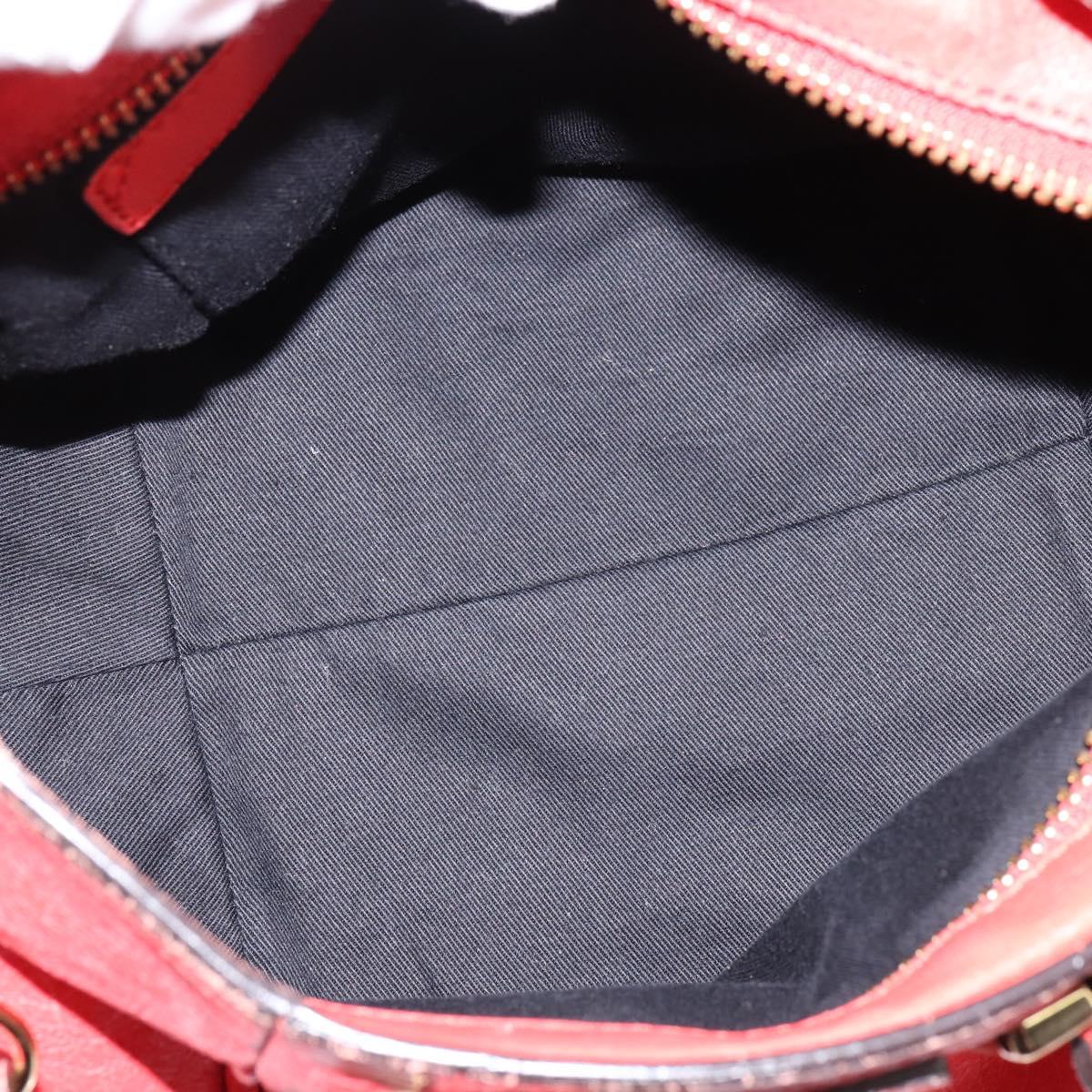 Chloe Etel Hand Bag Leather 2way Red Gold Auth th6324