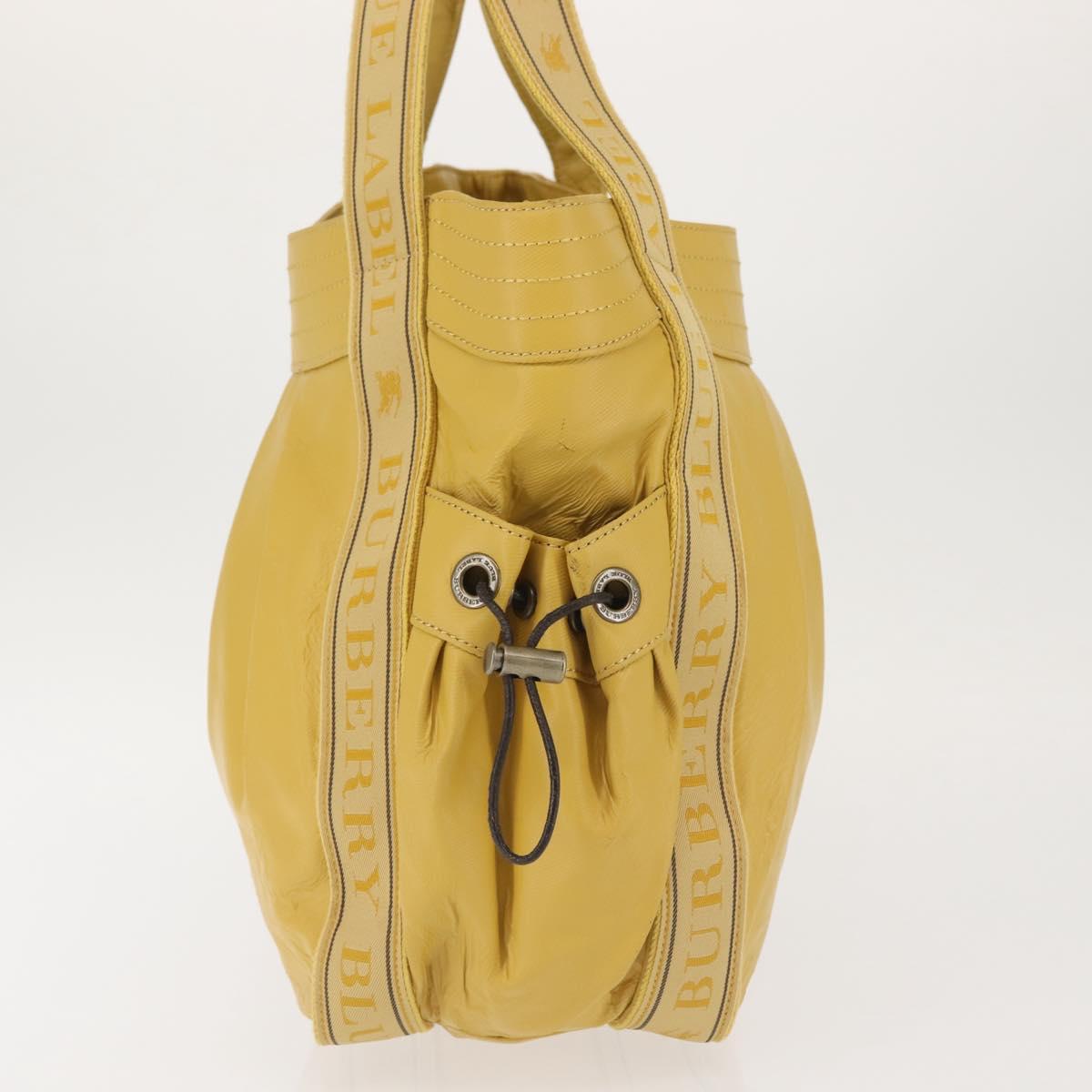 BURBERRY Blue Label Tote Bag Leather Yellow Auth th6327