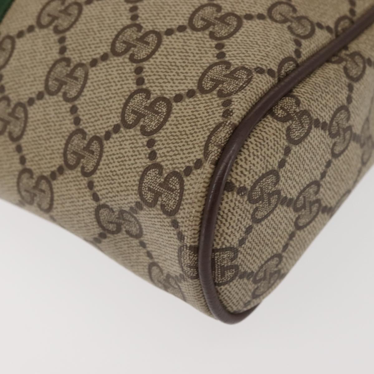 GUCCI GG Supreme Web Sherry Line Clutch Bag PVC Beige 156 01 012 Auth th6330