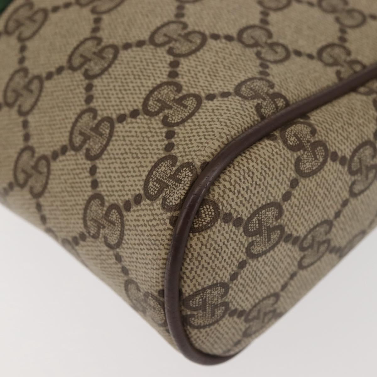 GUCCI GG Supreme Web Sherry Line Clutch Bag PVC Beige 156 01 012 Auth th6330