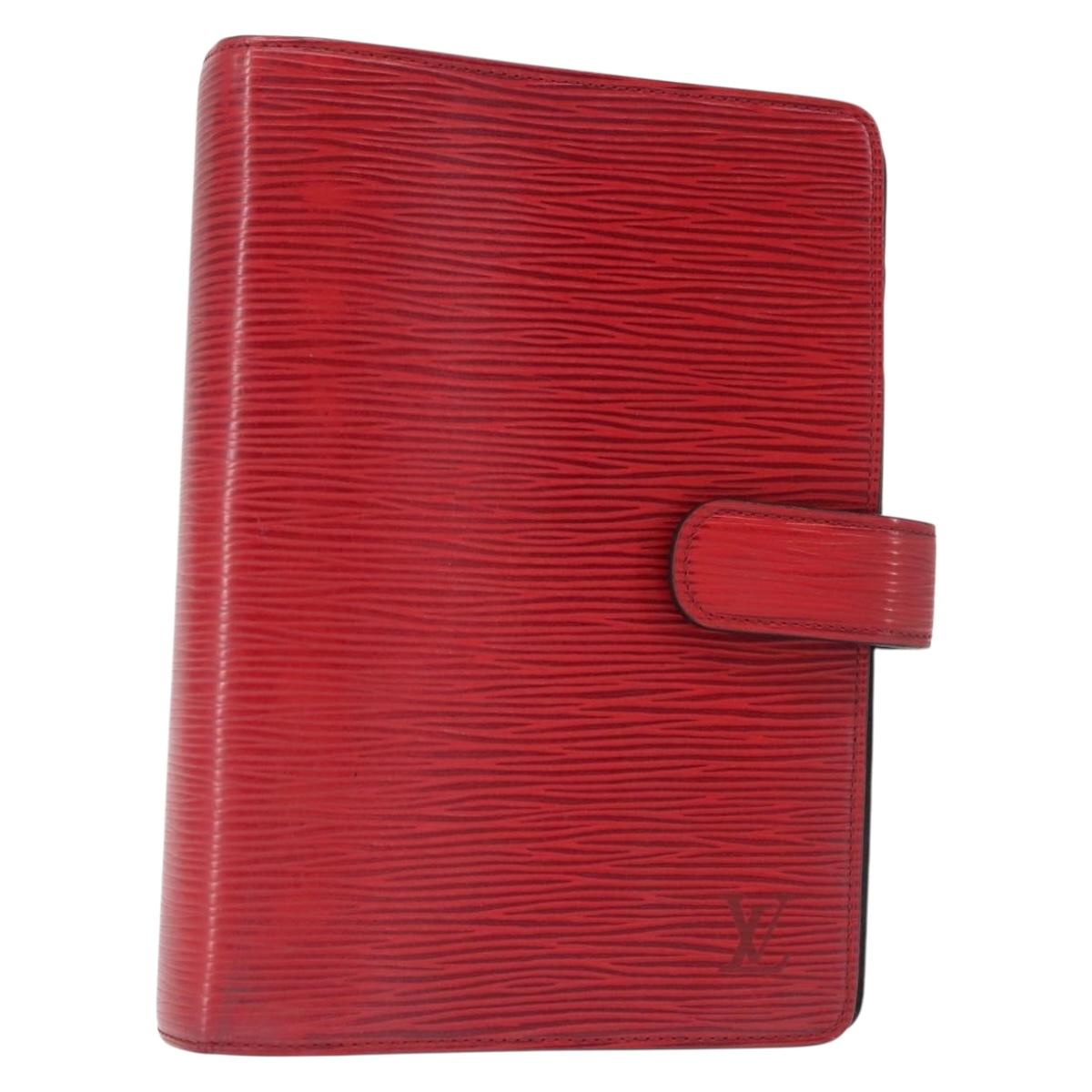 LOUIS VUITTON Epi Agenda MM Day Planner Cover Red R20047 LV Auth th6333