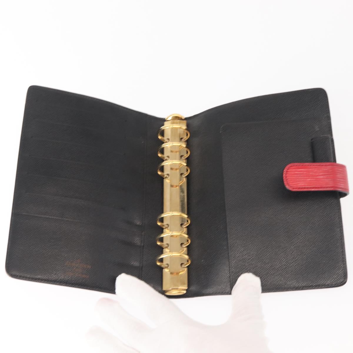 LOUIS VUITTON Epi Agenda MM Day Planner Cover Red R20047 LV Auth th6333