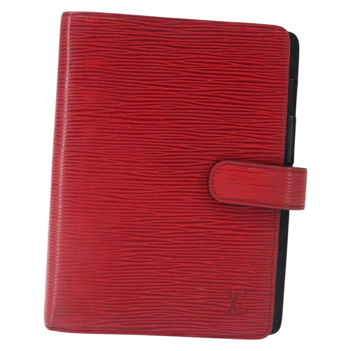 LOUIS VUITTON Epi Agenda MM Day Planner Cover Red R20047 LV Auth th6333