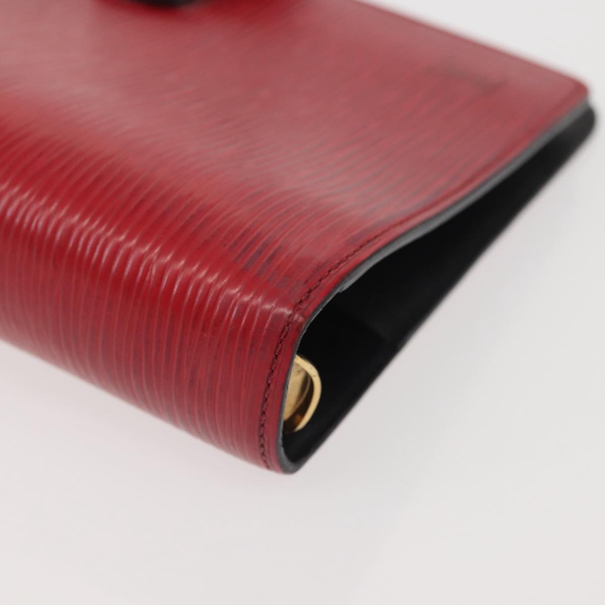 LOUIS VUITTON Epi Agenda MM Day Planner Cover Red R20047 LV Auth th6333