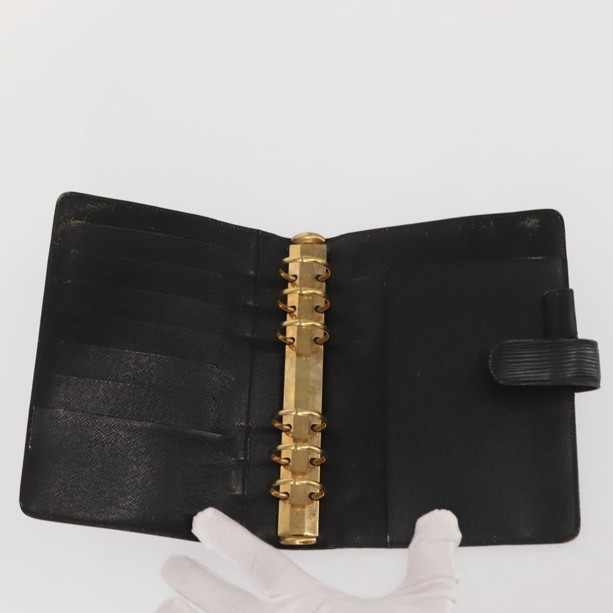 LOUIS VUITTON Epi Agenda MM Day Planner Cover Black R20042 LV Auth th6334