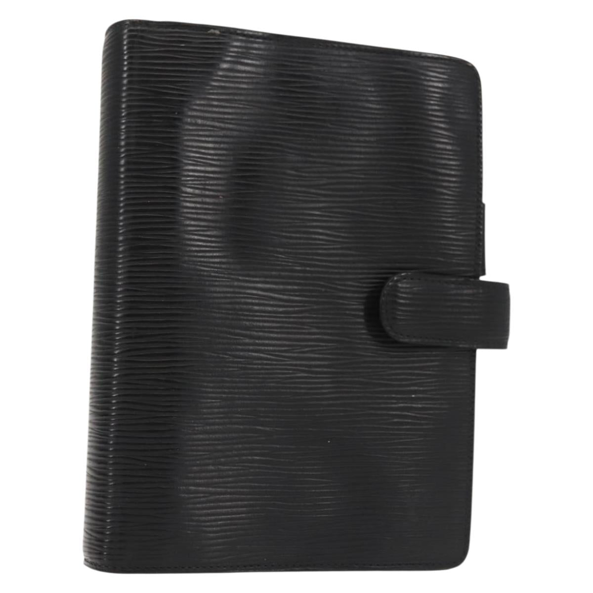 LOUIS VUITTON Epi Agenda MM Day Planner Cover Black R20042 LV Auth th6334