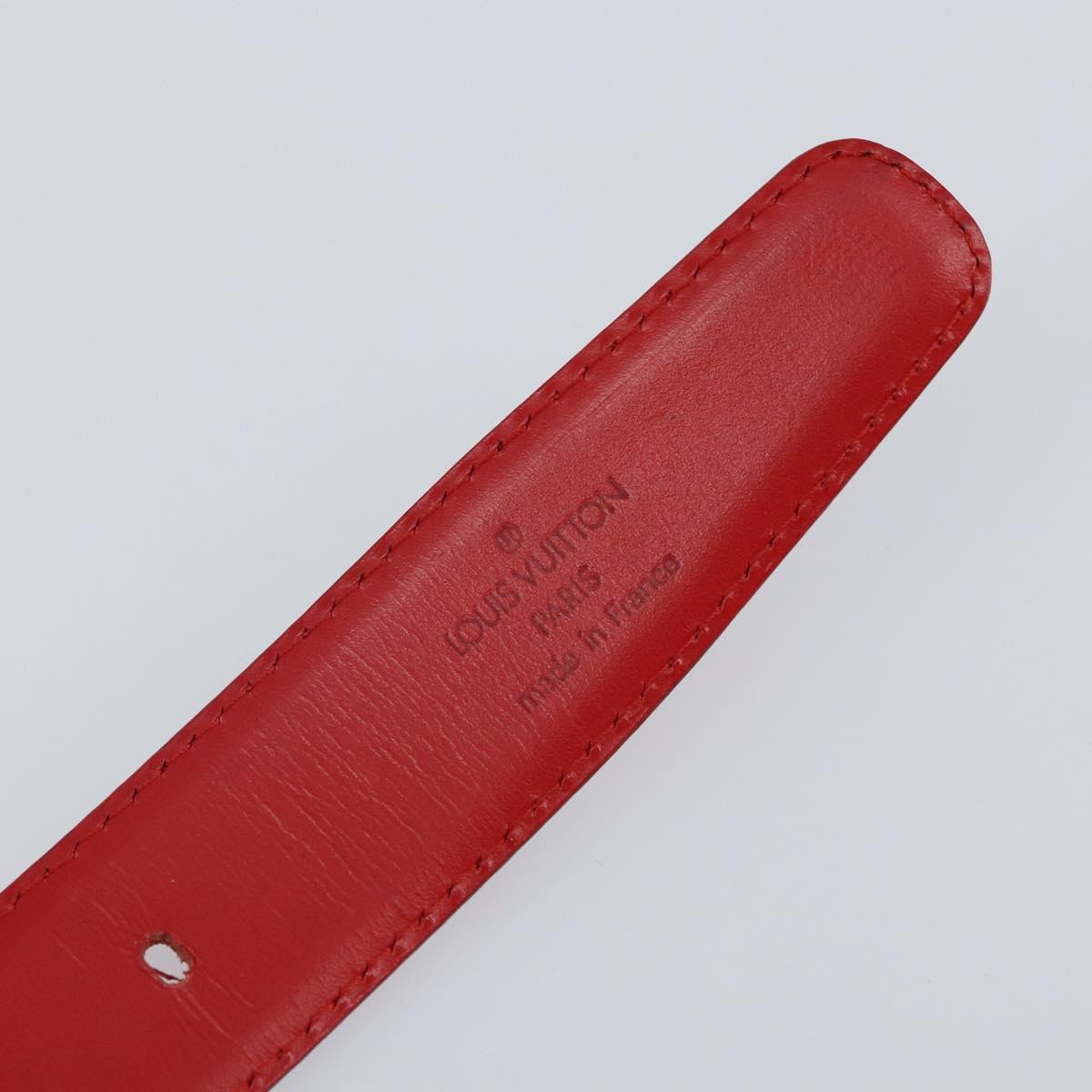 LOUIS VUITTON Epi Ceinture Belt 33.5"" Red LV Auth th6335