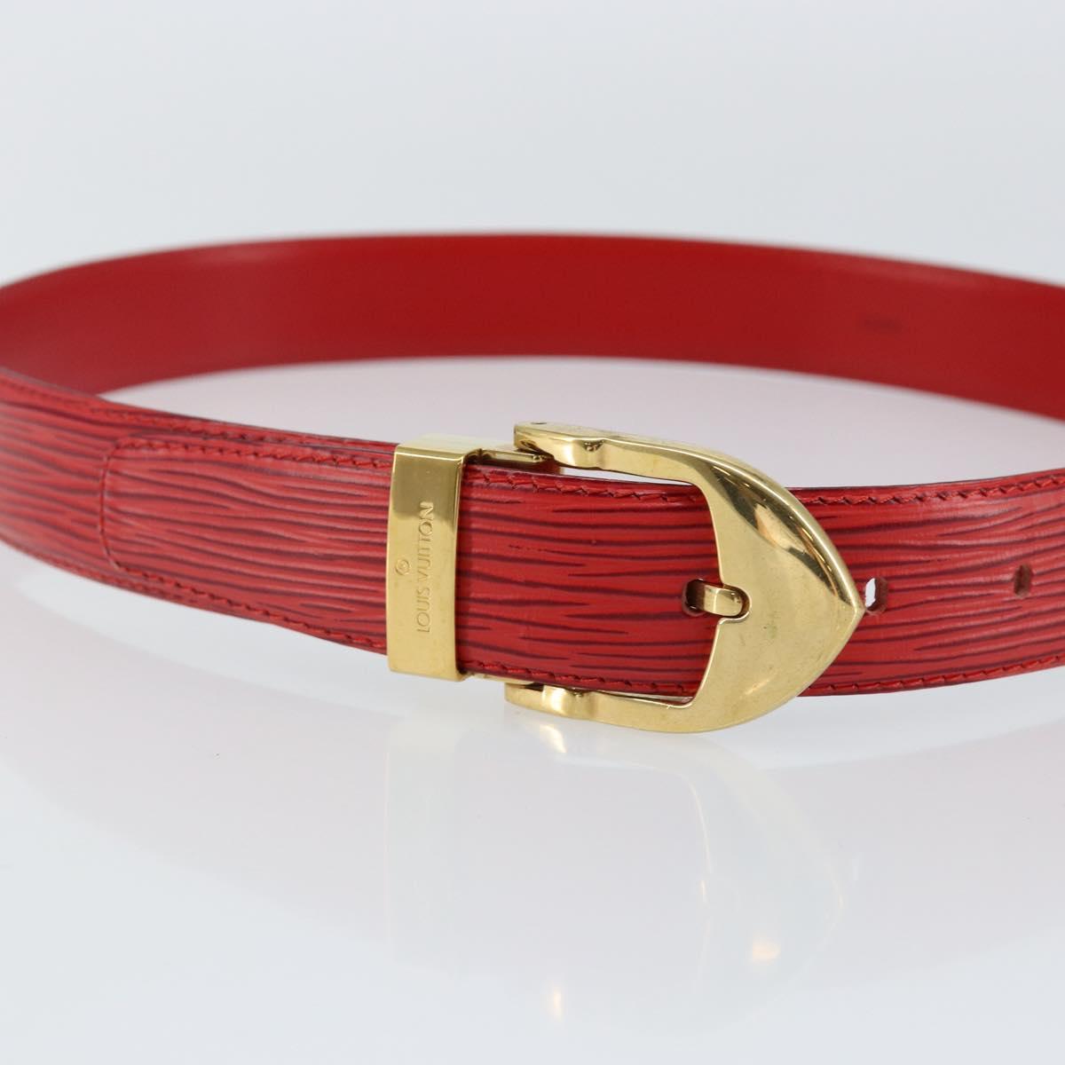 LOUIS VUITTON Epi Ceinture Belt 33.5"" Red LV Auth th6335