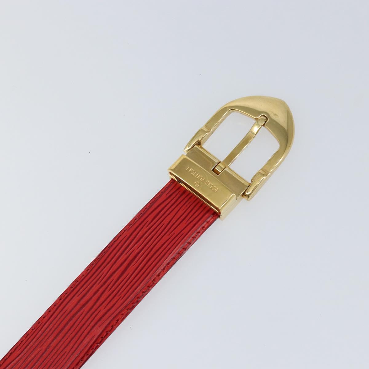 LOUIS VUITTON Epi Ceinture Belt 33.5"" Red LV Auth th6335