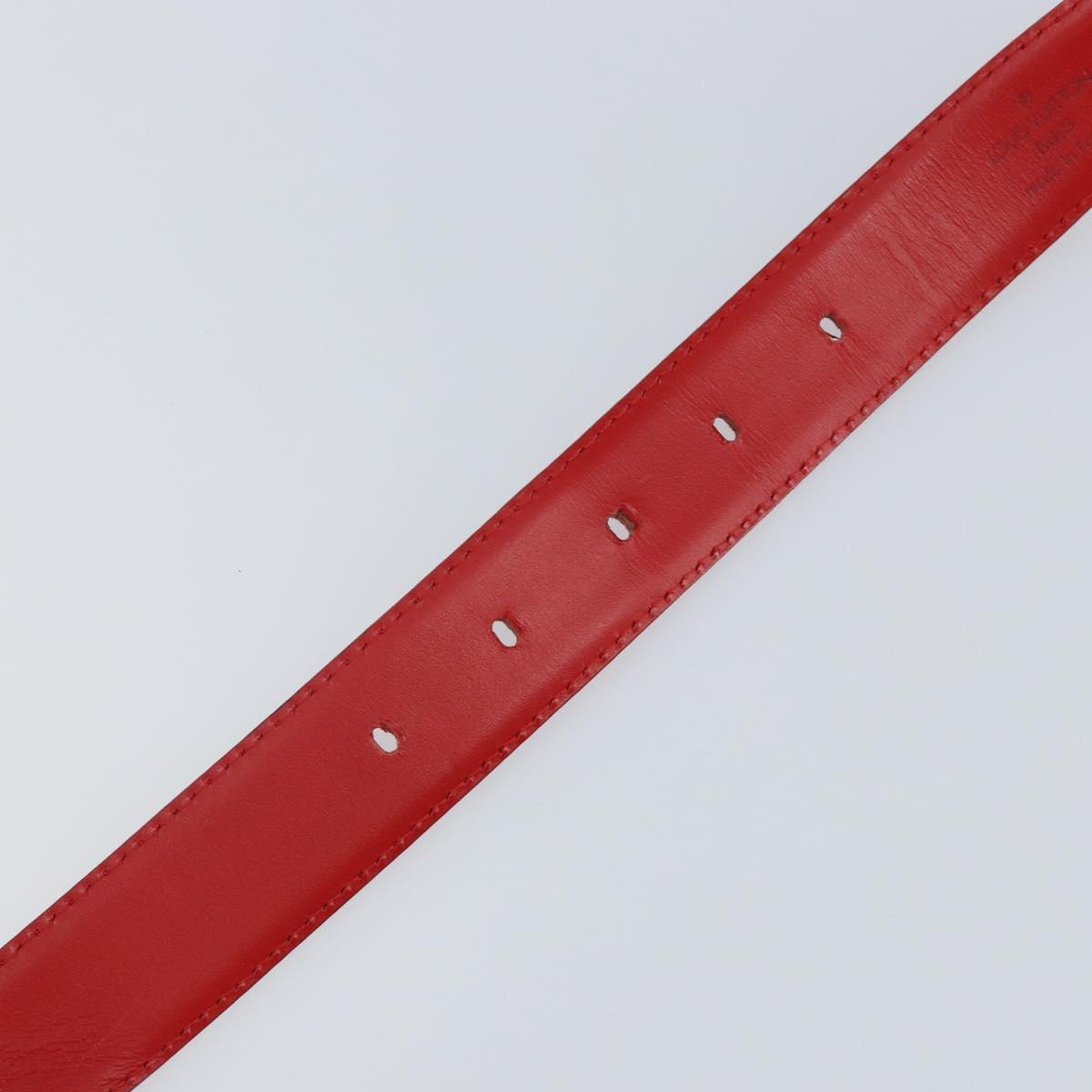 LOUIS VUITTON Epi Ceinture Belt 33.5"" Red LV Auth th6335