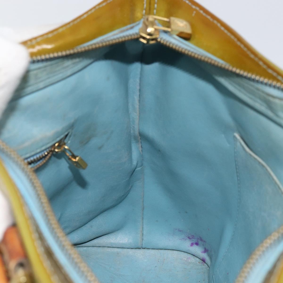 LOUIS VUITTON Monogram Vernis Houston Hand Bag Baby Blue M91005 LV Auth th6346
