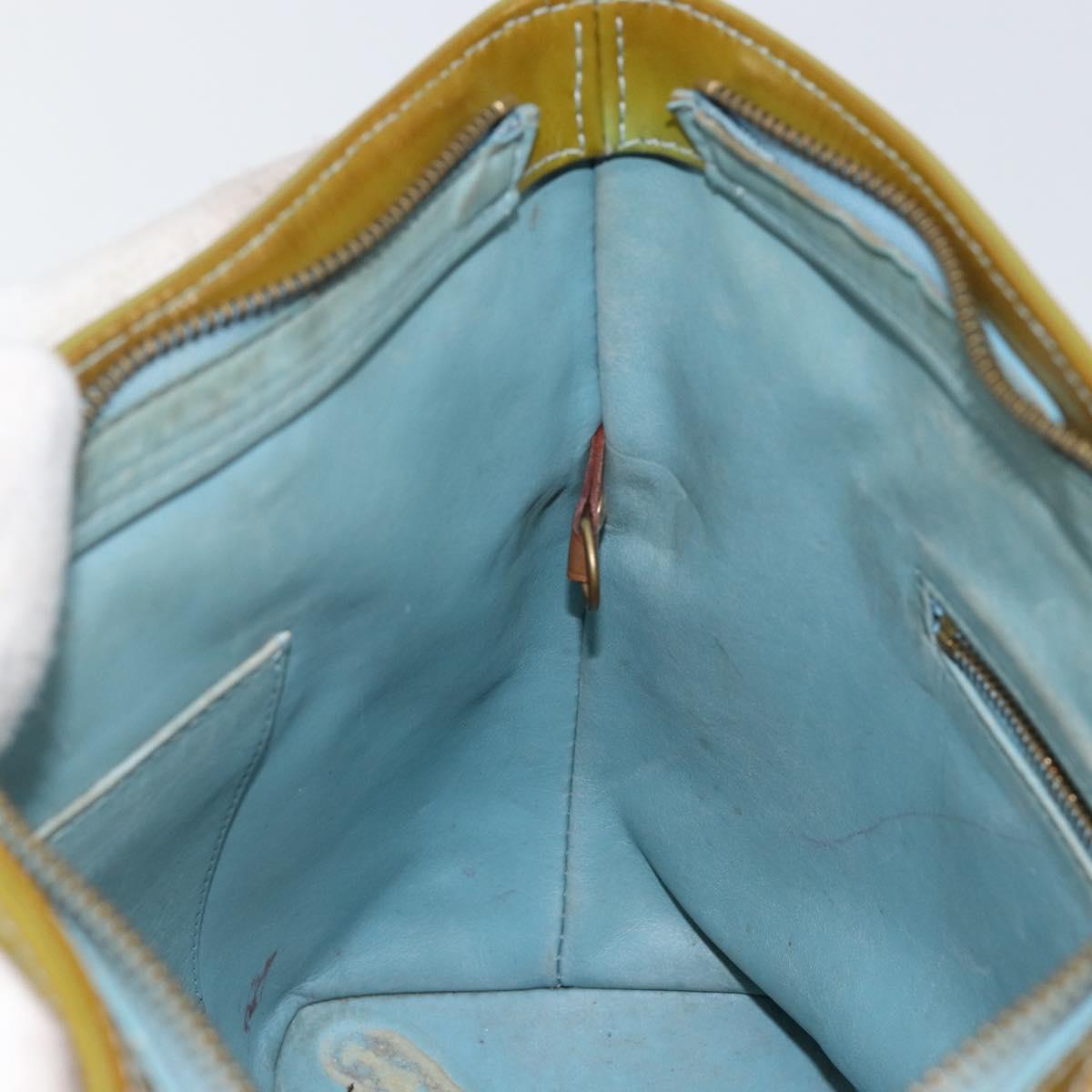 LOUIS VUITTON Monogram Vernis Houston Hand Bag Baby Blue M91005 LV Auth th6346