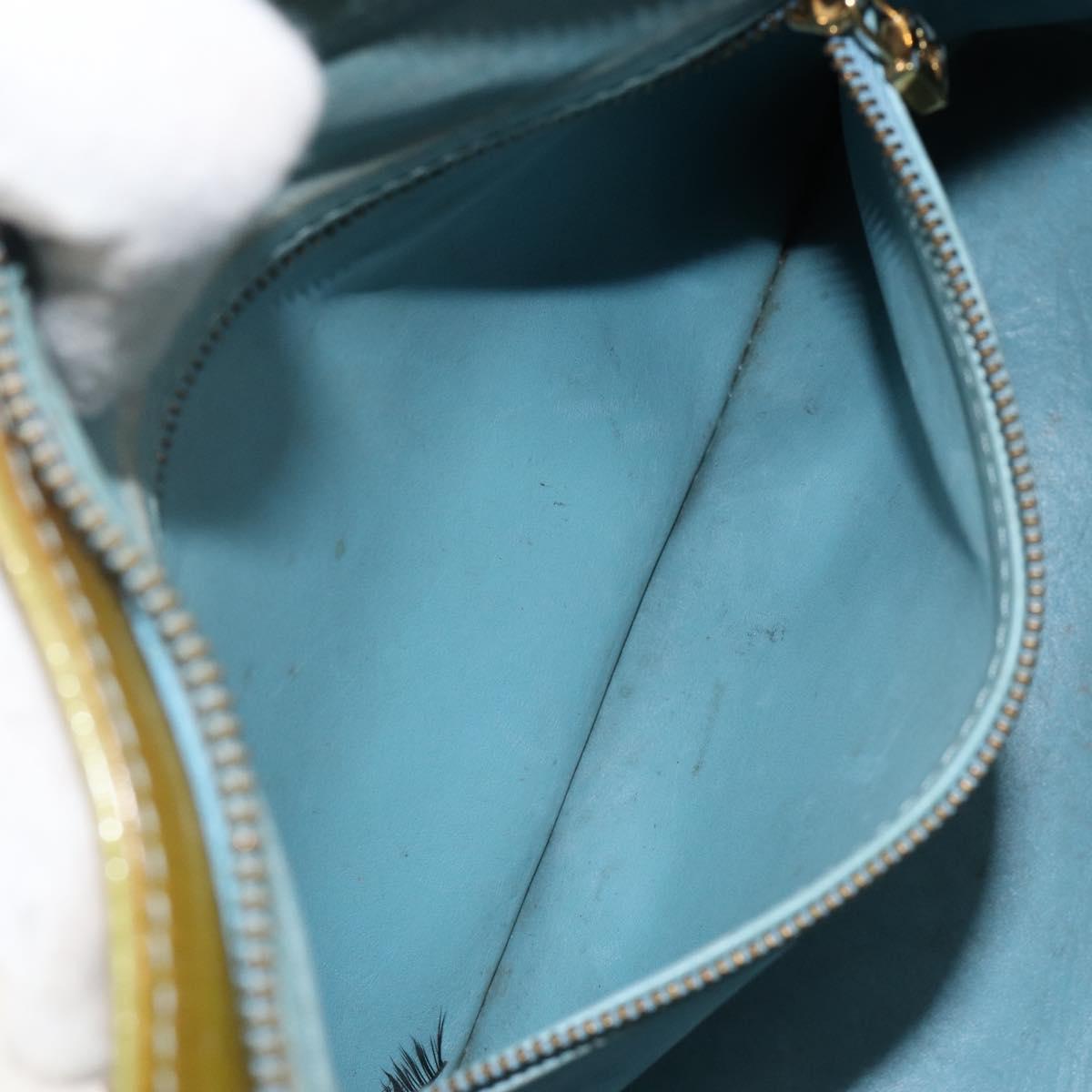 LOUIS VUITTON Monogram Vernis Houston Hand Bag Baby Blue M91005 LV Auth th6346