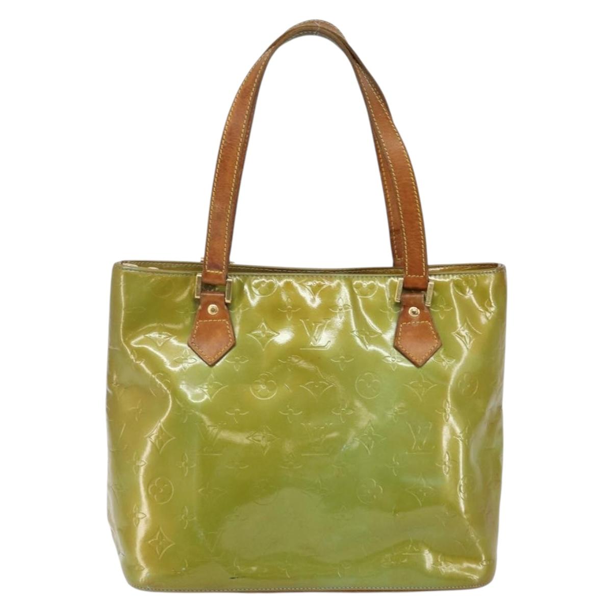 LOUIS VUITTON Monogram Vernis Houston Hand Bag Baby Blue M91005 LV Auth th6346