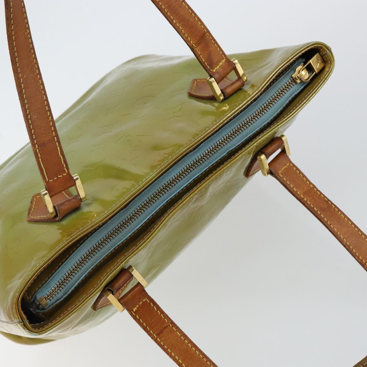 LOUIS VUITTON Monogram Vernis Houston Hand Bag Baby Blue M91005 LV Auth th6346
