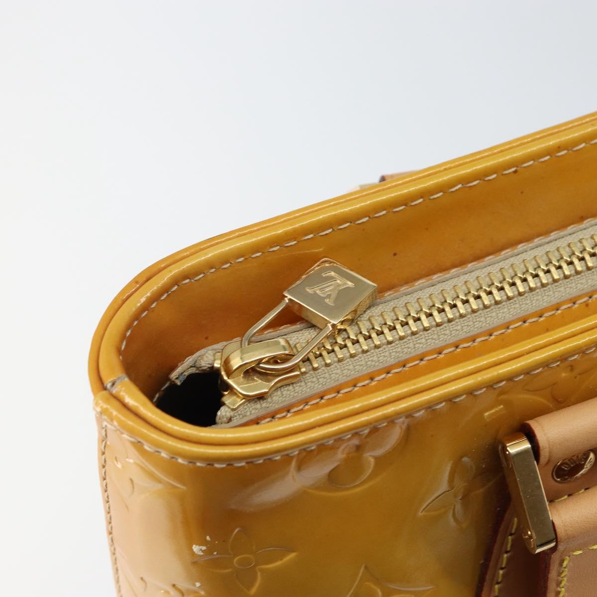 LOUIS VUITTON Monogram Vernis Houston Hand Bag Beige M91004 LV Auth th6347