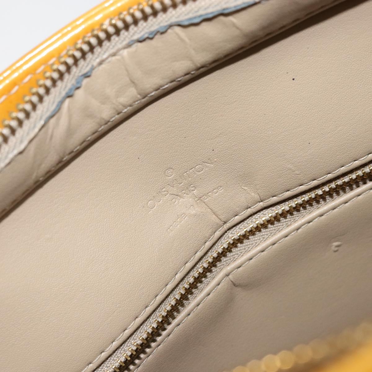LOUIS VUITTON Monogram Vernis Houston Hand Bag Beige M91004 LV Auth th6347