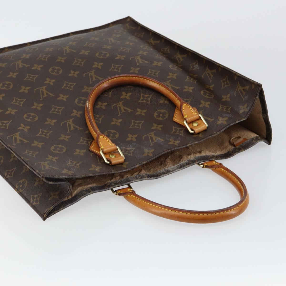 LOUIS VUITTON Monogram Sac Plat Hand Bag M51140 LV Auth th6350