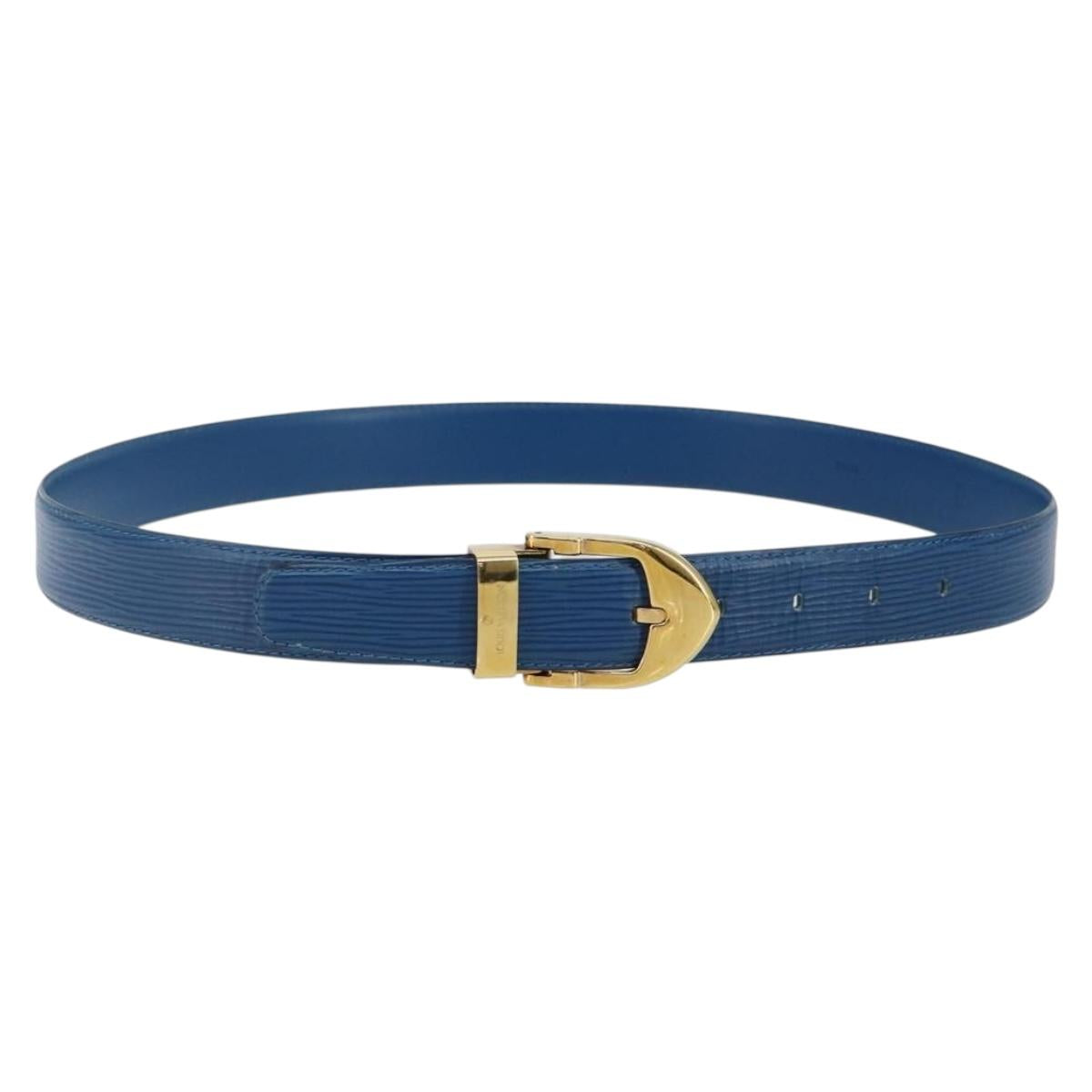 LOUIS VUITTON Epi Ceinture Belt 38.2"" Blue LV Auth th6354