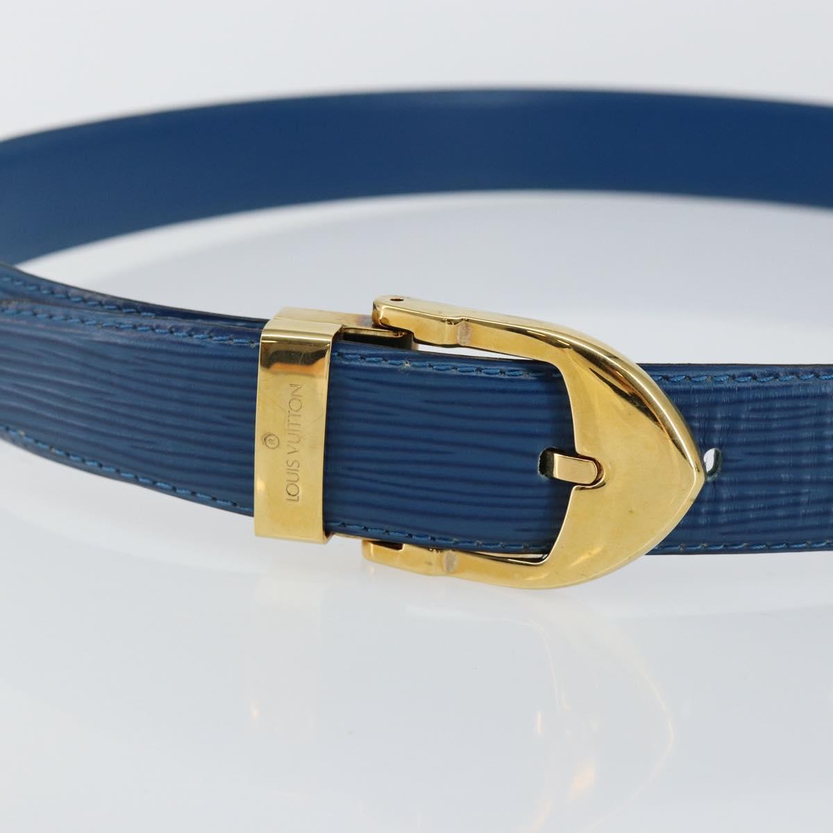 LOUIS VUITTON Epi Ceinture Belt 38.2"" Blue LV Auth th6354