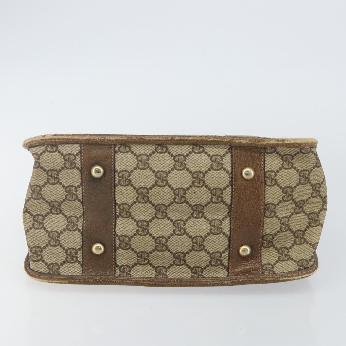 GUCCI GG Supreme Web Sherry Line Hand Bag PVC Beige 58 02 039 Auth th6355