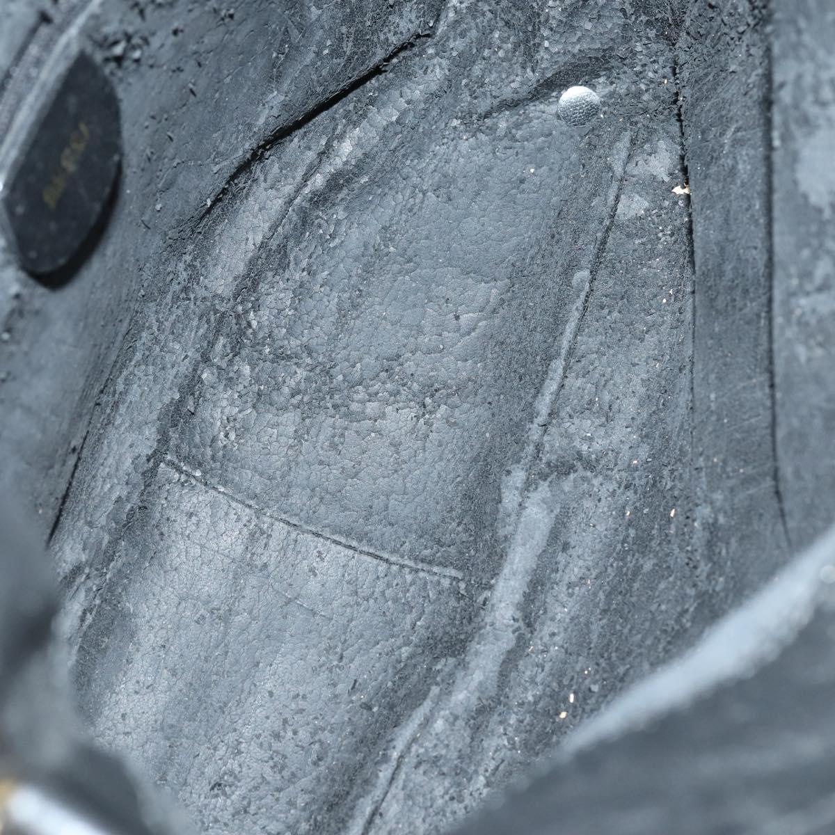 GUCCI Bamboo Hand Bag Leather 2way Black Gold 001 1638 Auth th6357