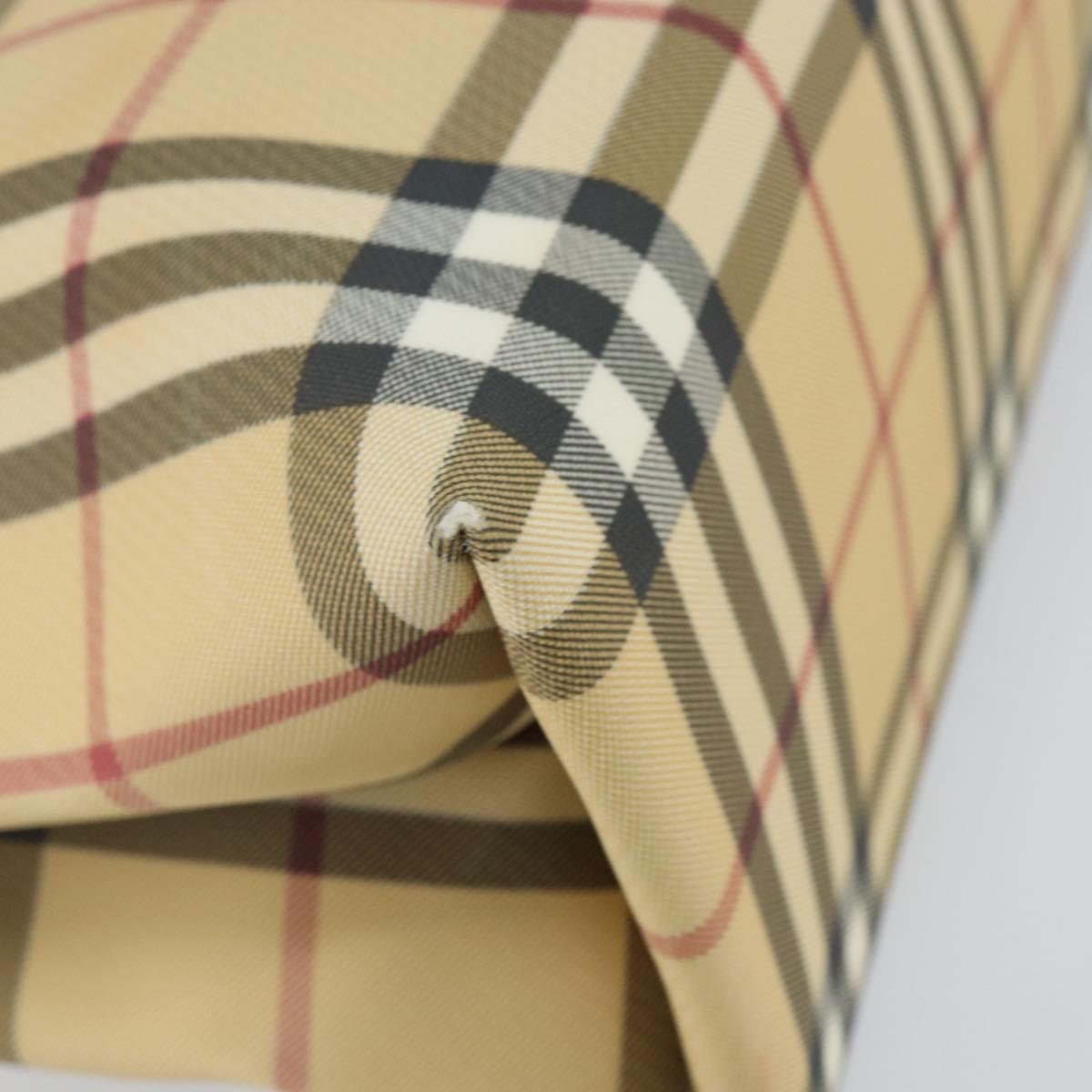 BURBERRY Nova Check Hand Bag PVC Beige Auth th6360