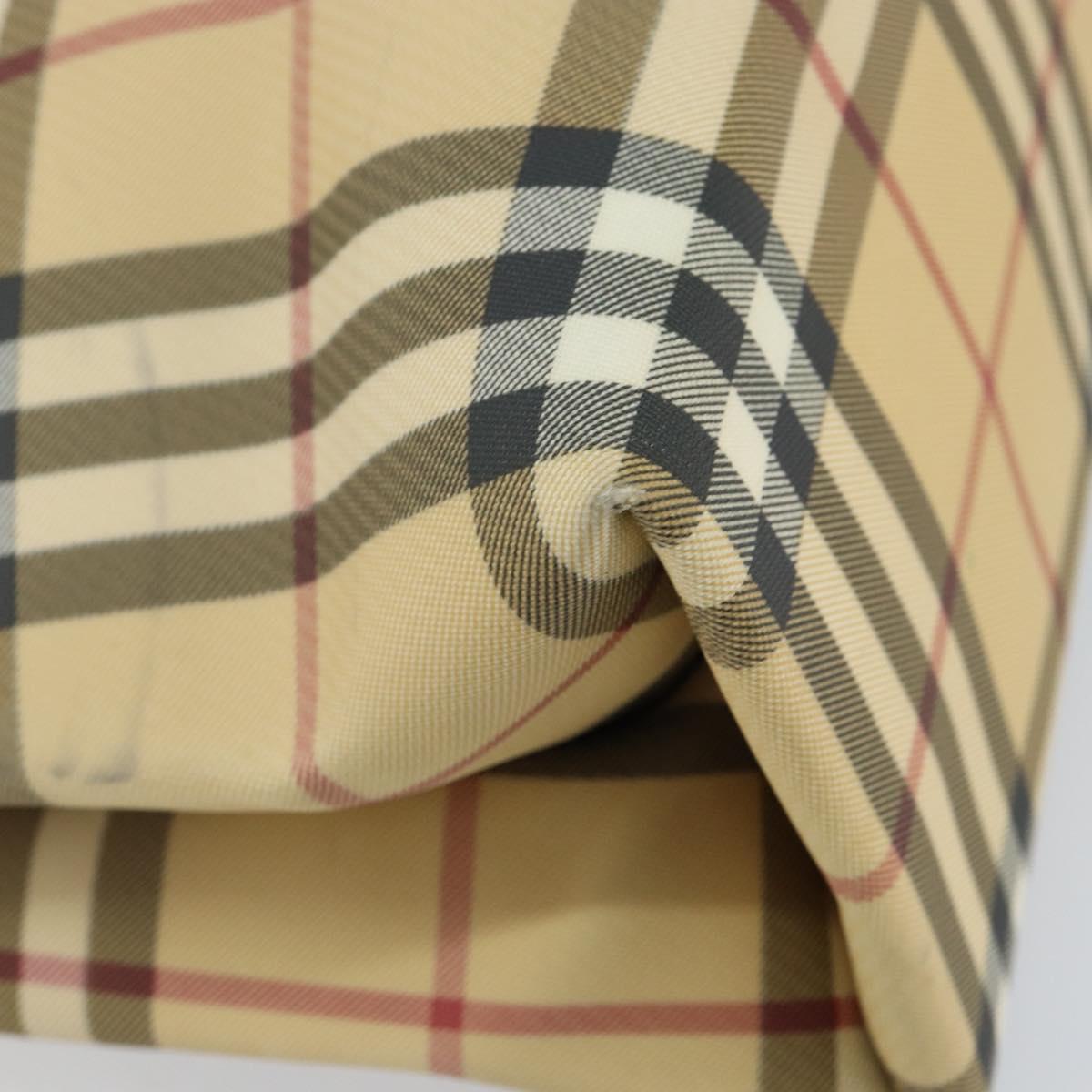 BURBERRY Nova Check Hand Bag PVC Beige Auth th6360