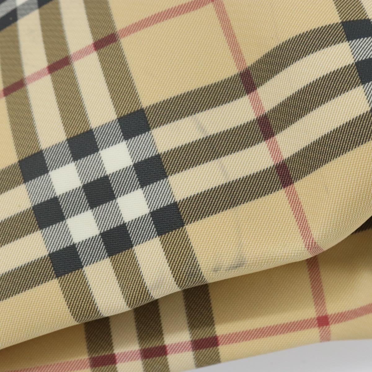 BURBERRY Nova Check Hand Bag PVC Beige Auth th6360