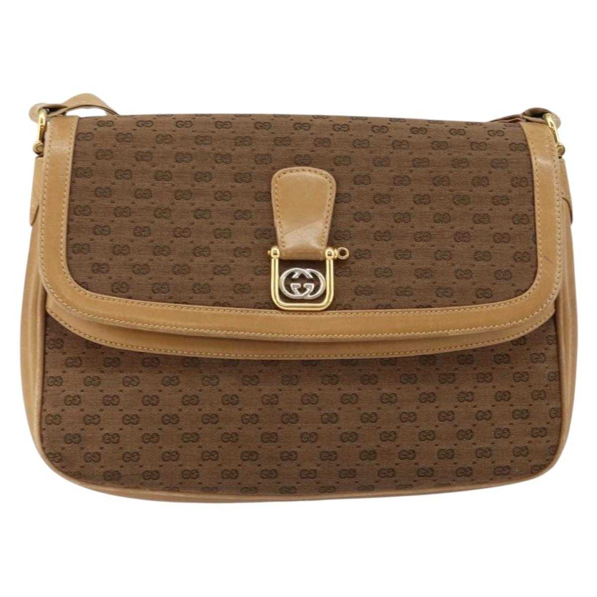 GUCCI Micro GG Canvas Shoulder Bag PVC Beige Gold 30 001 3627 Auth th6366