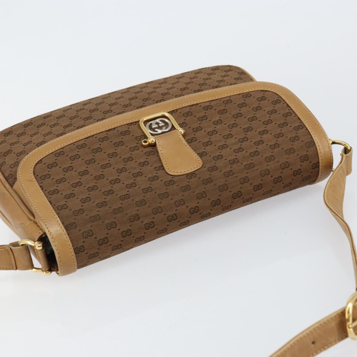 GUCCI Micro GG Canvas Shoulder Bag PVC Beige Gold 30 001 3627 Auth th6366
