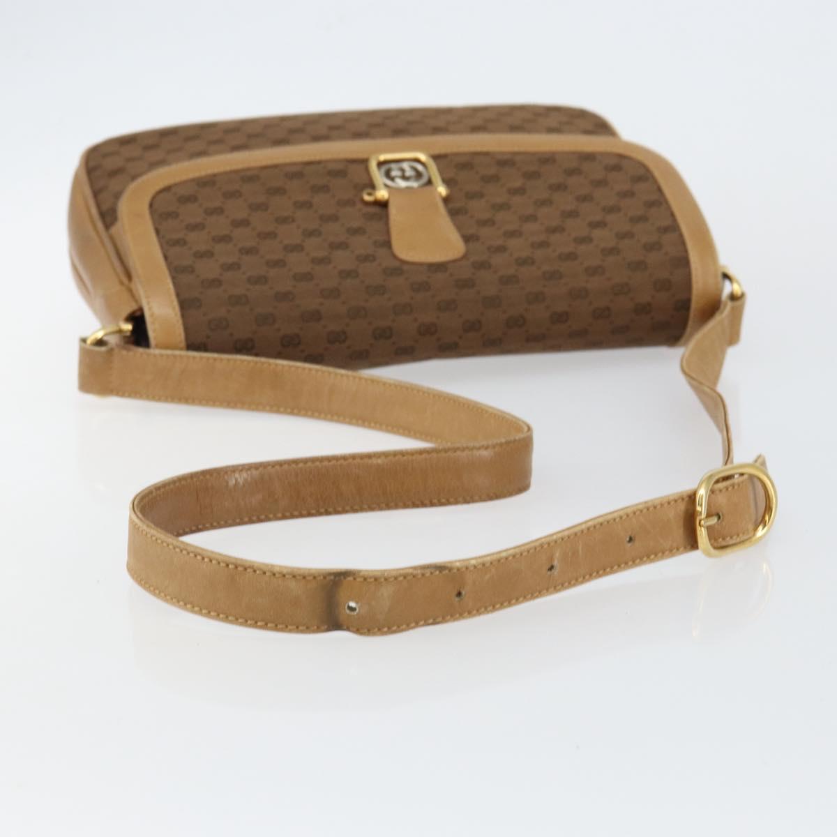 GUCCI Micro GG Canvas Shoulder Bag PVC Beige Gold 30 001 3627 Auth th6366