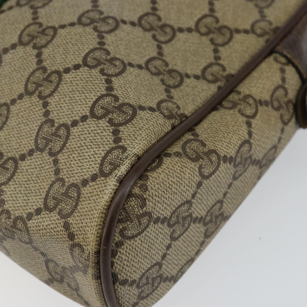 GUCCI GG Supreme Web Sherry Line Clutch Bag PVC Beige Red 75 01 012 Auth th6368