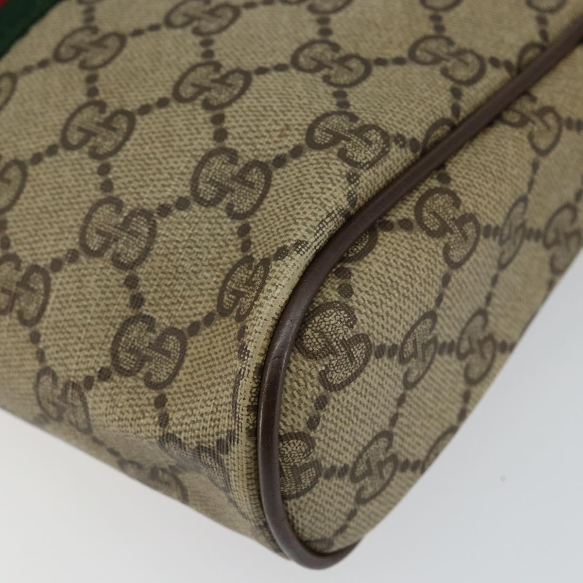 GUCCI GG Supreme Web Sherry Line Clutch Bag PVC Beige Red 75 01 012 Auth th6368