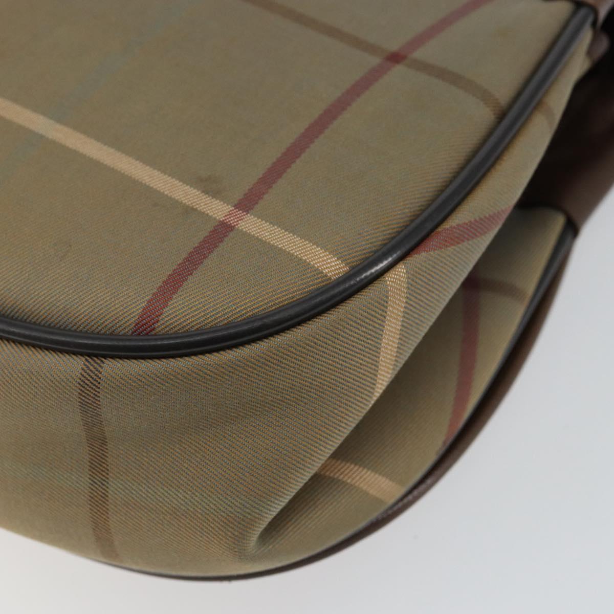 Burberrys Nova Check Shoulder Bag Canvas Beige Gold Auth th6370