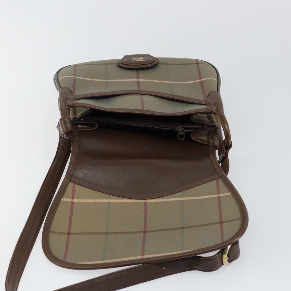 Burberrys Nova Check Shoulder Bag Canvas Beige Gold Auth th6370