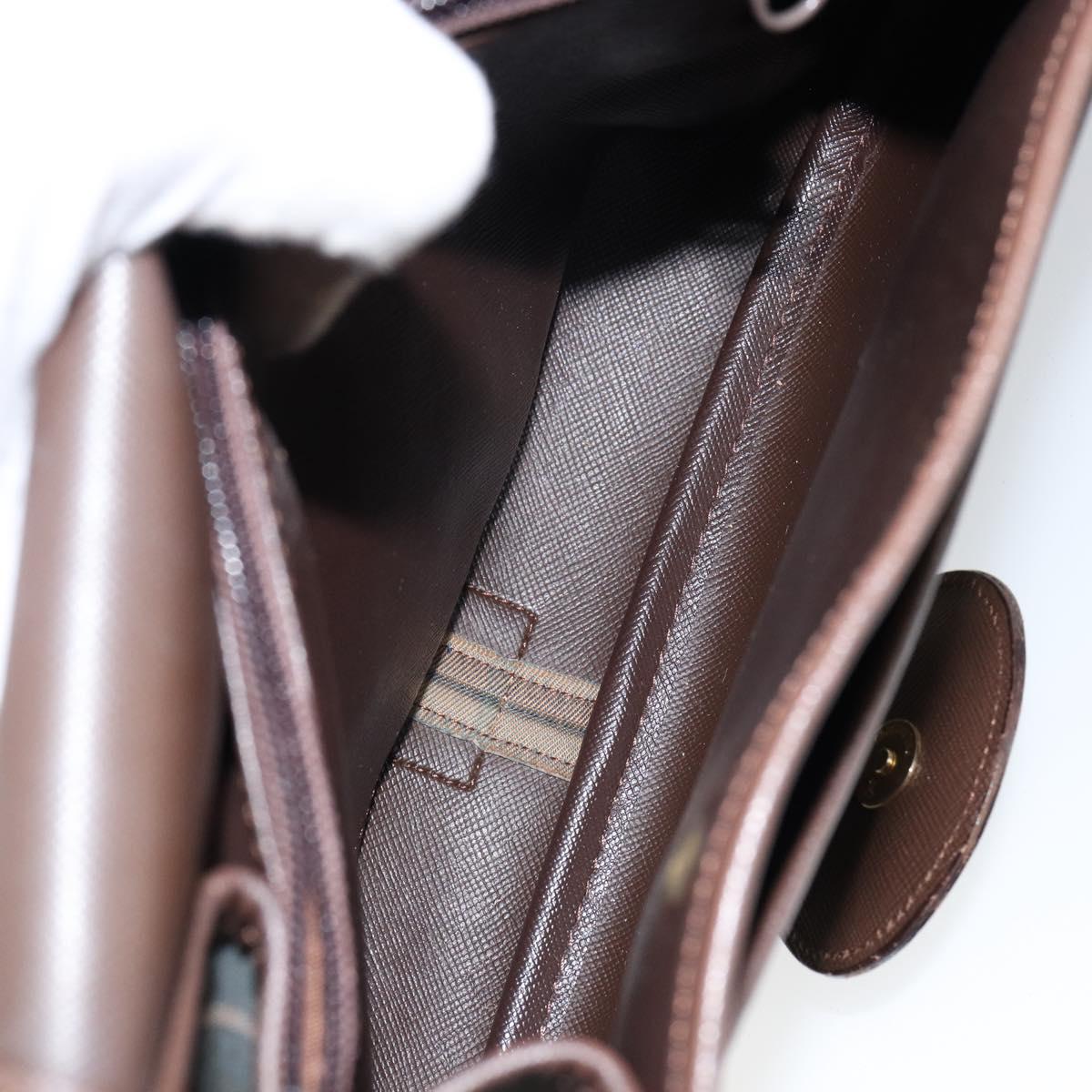 Burberrys Nova Check Shoulder Bag Canvas Beige Gold Auth th6370