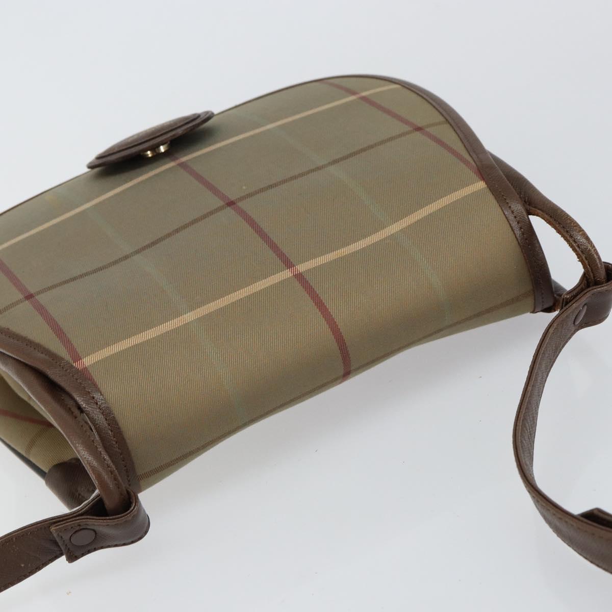 Burberrys Nova Check Shoulder Bag Canvas Beige Gold Auth th6370