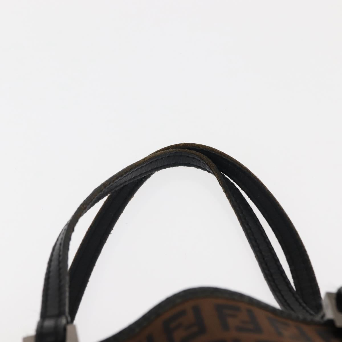 FENDI Zucchino Canvas Tote Bag Dark Brown Auth th6371
