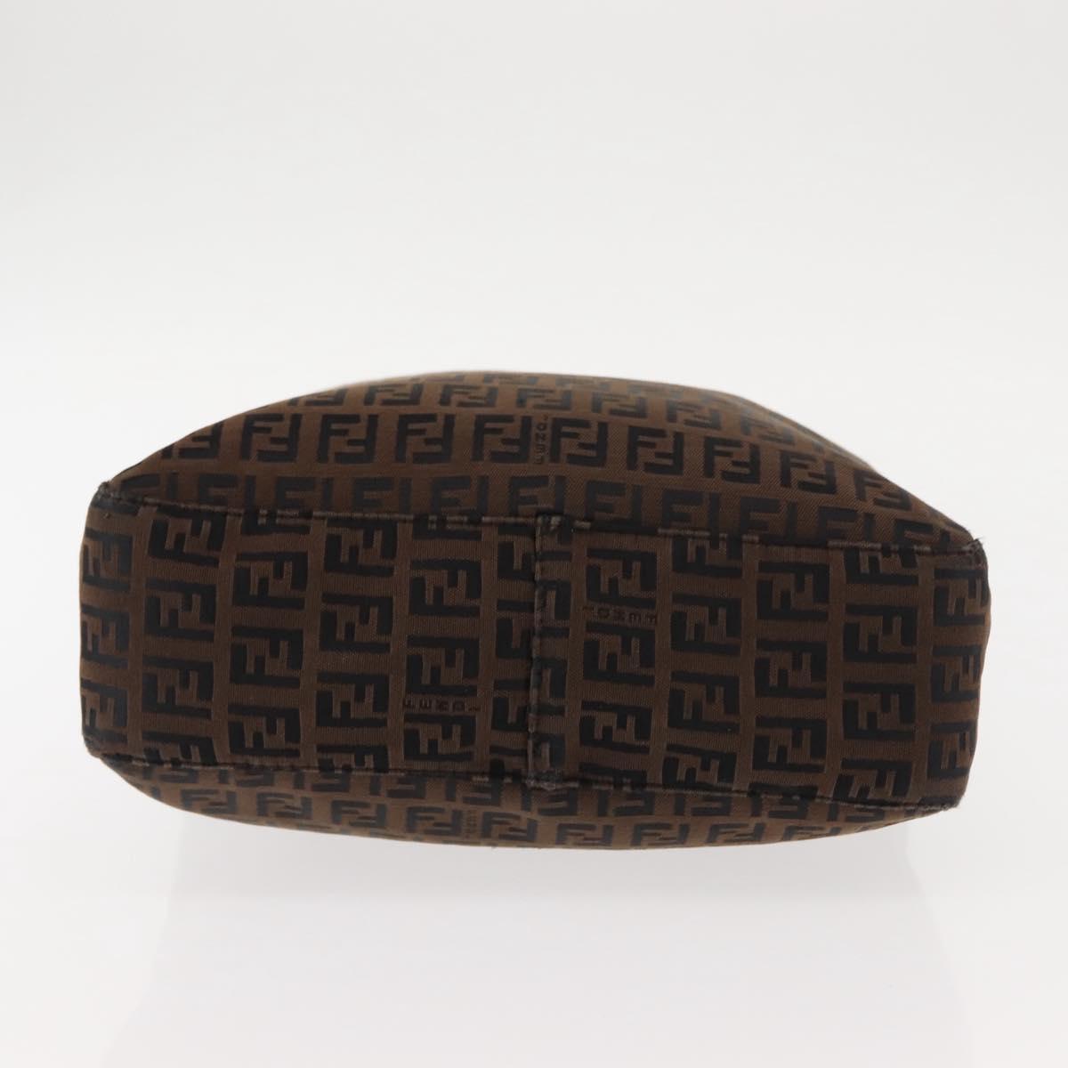 FENDI Zucchino Canvas Tote Bag Dark Brown Auth th6371
