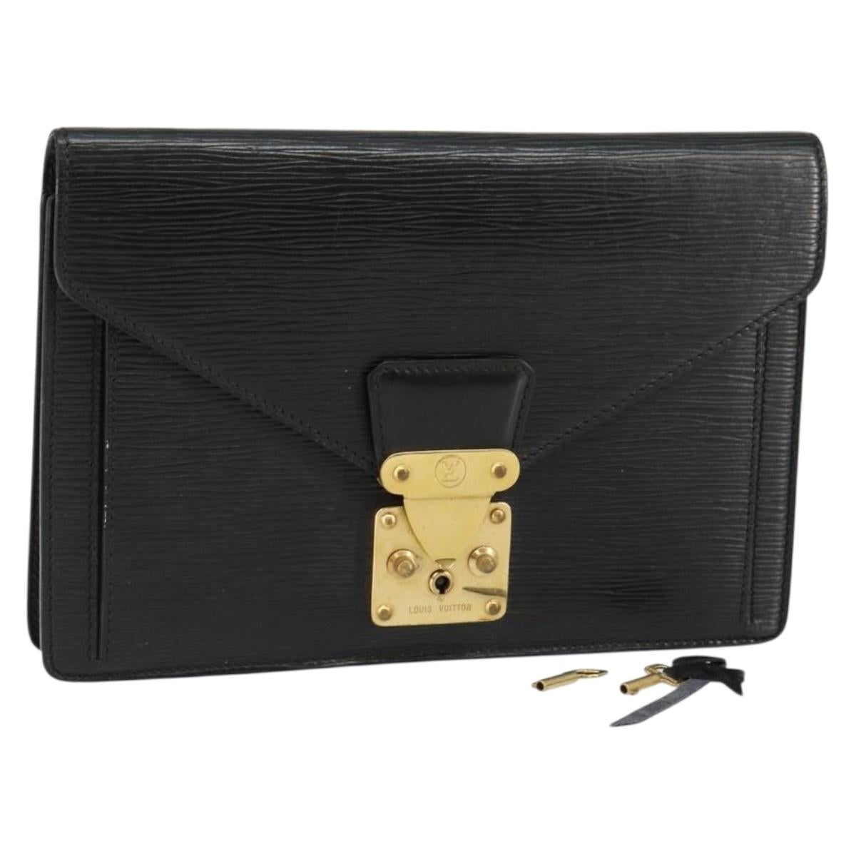 LOUIS VUITTON Epi Serie Dragonne Clutch Bag Black Noir M52612 LV Auth th6377