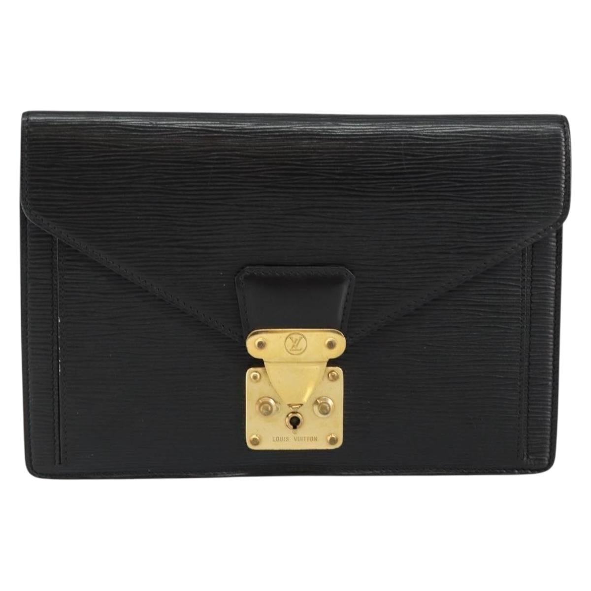LOUIS VUITTON Epi Serie Dragonne Clutch Bag Black Noir M52612 LV Auth th6377