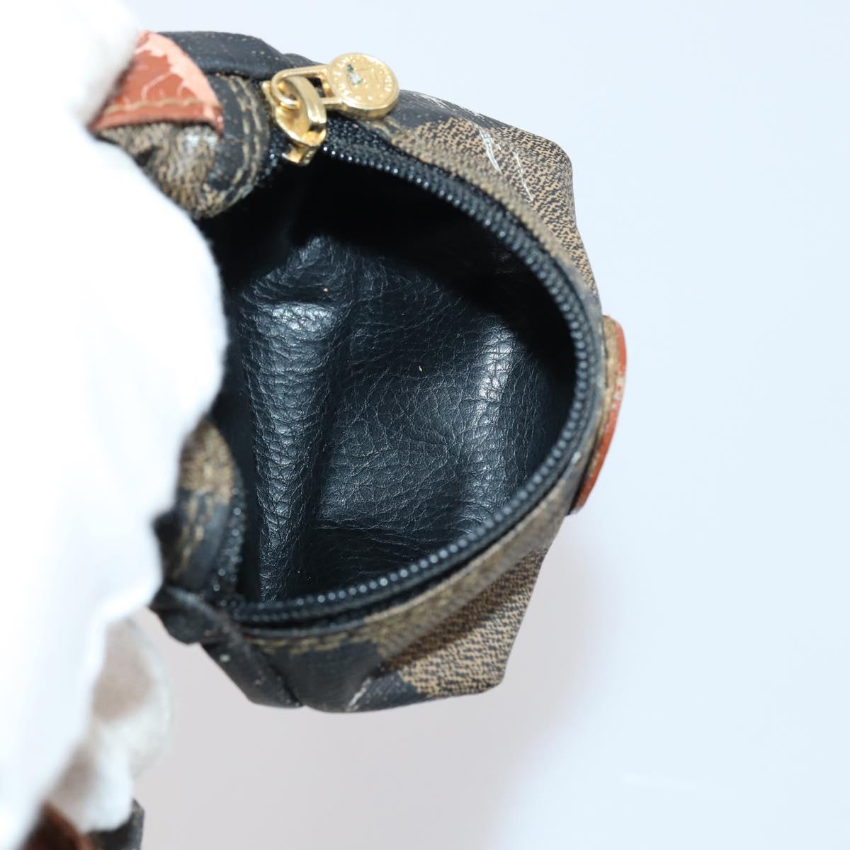 FENDI Pecan Canvas Hand Bag PVC 2way Black Brown Auth th6378