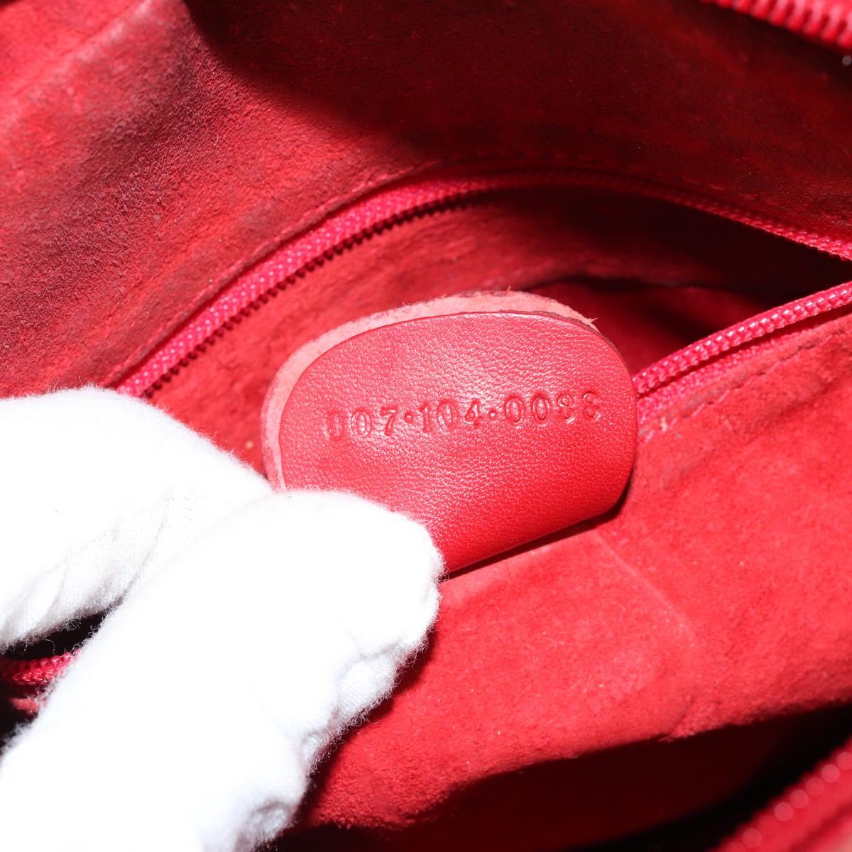 GUCCI Shoulder Bag Leather Red Gold Auth th6379